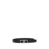 Ferragamo Black Calf Leather Bos Taurus Regular Belt